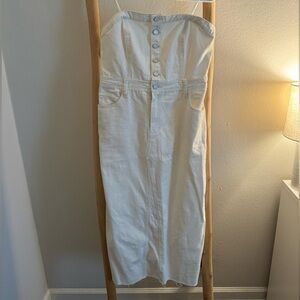 Sincerely Jules - White Denim Strapless Dress